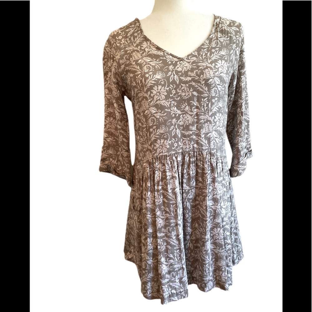 Garnet Hill floral babydoll mini dress size 4